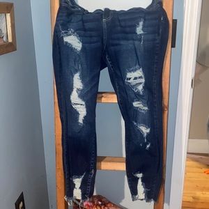 Plus skinny distressed jeans